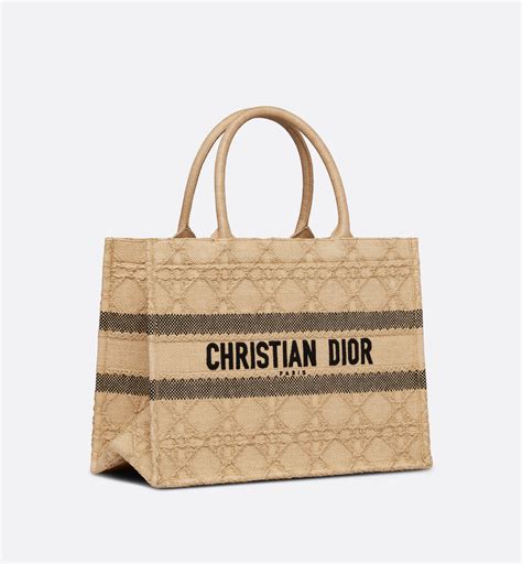 christian dior straw tote|dior book tote cannage.